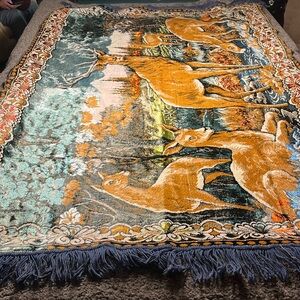 mid century velvet tapestry